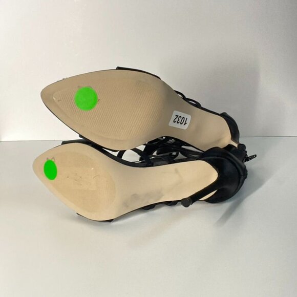 NWOT Steve Madden Sinclair Black Strappy Heels With Rhinestone Bows, size 10 - Picture 10 of 11